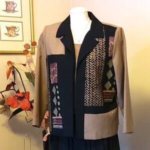 Preowned 2pcs Camisole and Print Tailored Blazer Jacket 10PM, 12PL Petite  10 12